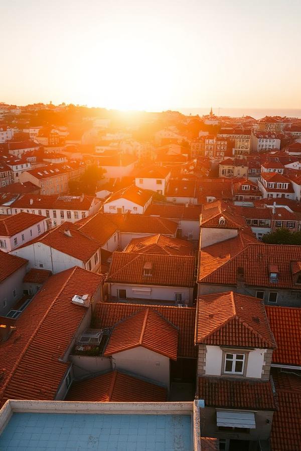 Telhados de Lisboa ao pôr do sol